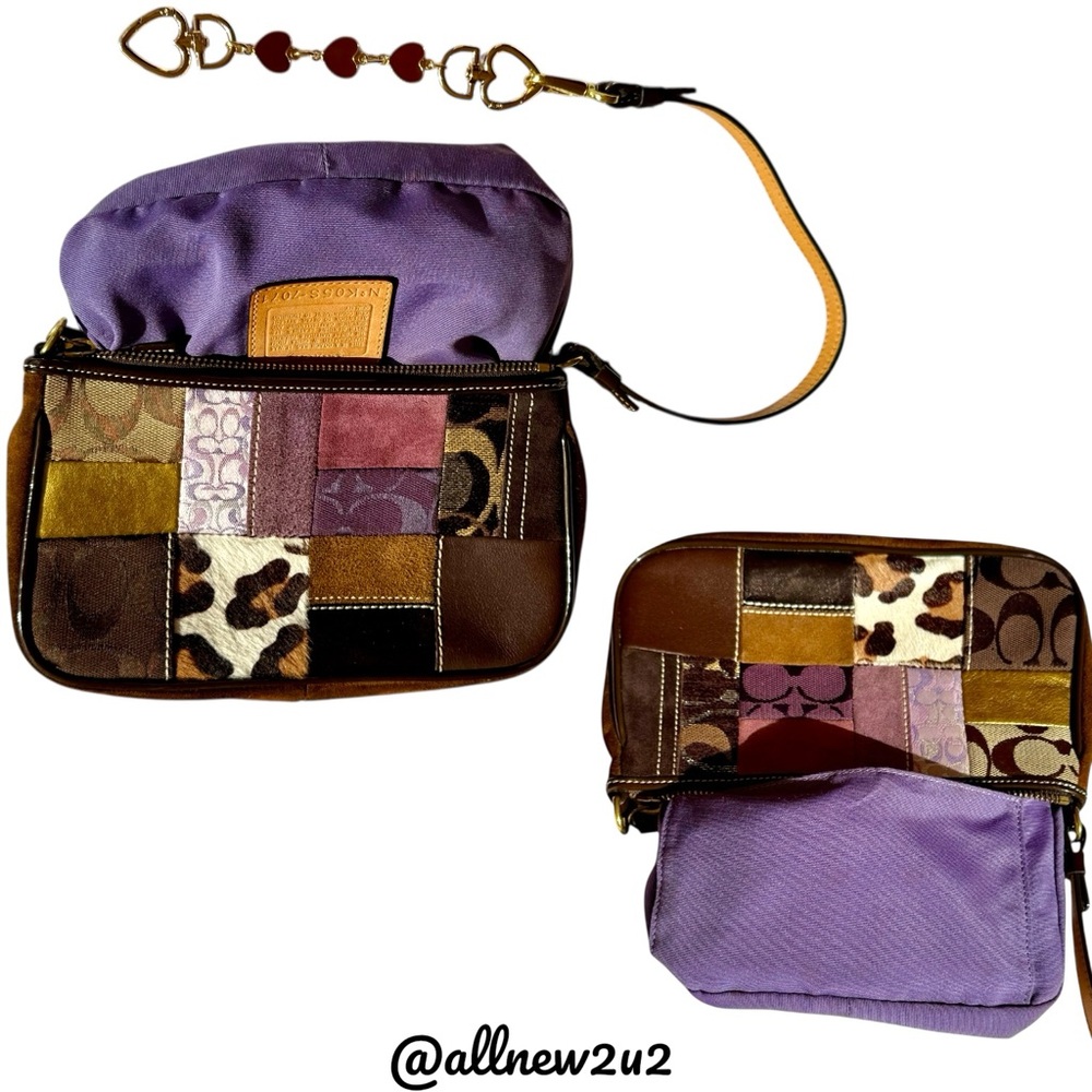 Coach Rare 7071 Legacy Holiday Vintage 2005 Patchwork Demi Baguette Shoulder Bag - Picture 6 of 16